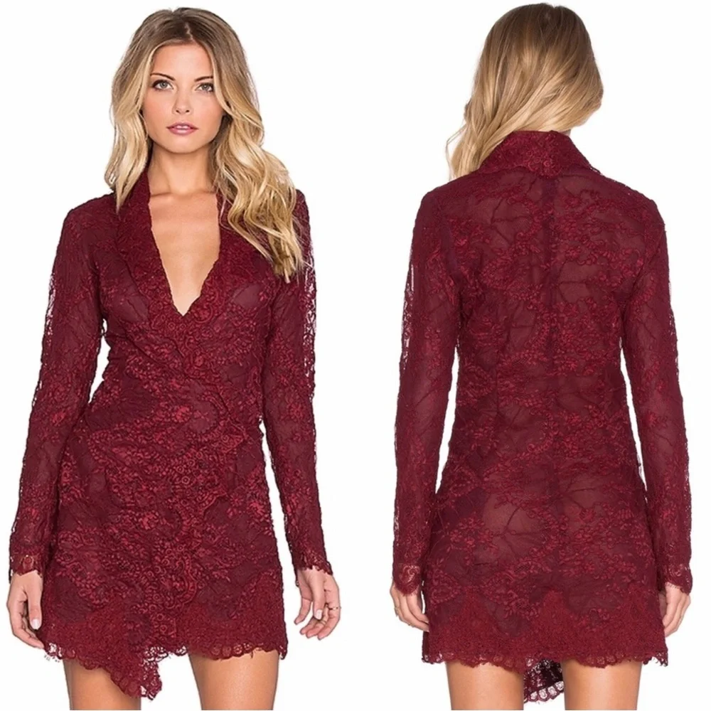 STONE COLD FOX OXBLOOD LACE FILLMORE DRESS-NWT - Picture 5 of 15